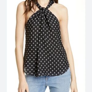 Josie Lisie Twisted Neck Silk Blouse